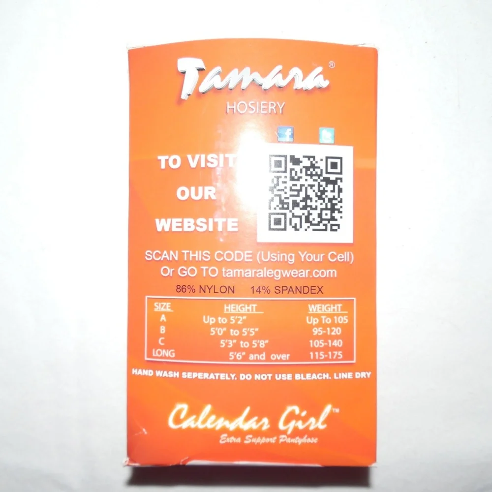 New Tamara Control Top Pantyhose Black Sizes B C C-LG XTL 2XL